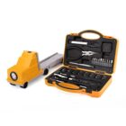 Toy truck tool kit with pliers, screwdriver bits, and sockets in a yellow case.