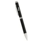 Black and silver ballpoint pen with a clip and Fifna logo printed on the barrel.