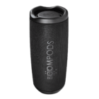 Black cylindrical Bluetooth speaker with textured surface and PODSWOW logo.