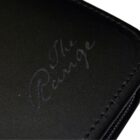 Black leather surface with The Range embossed in cursive.