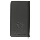Black leather wallet with SAGE EXECUTIVE GROUP logo embossed on front.