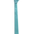A light blue necktie with an unusual, loose knot at the top.