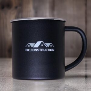 Ceramic mug with BC Construction logo