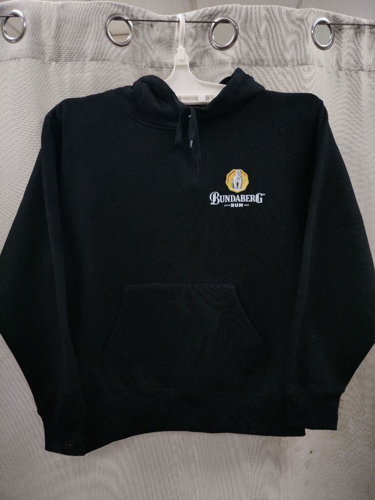 Hoodie with bundaberg Rum logo - front view
