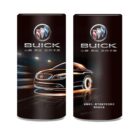 Two cans with Buick branding and a stylized car design on a dark background.
