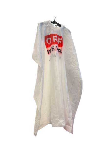 White poncho with logo