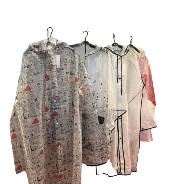 Ponchos printed with different designs