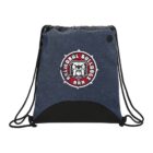 Blue drawstring bag with a bulldog logo and Bulldogs text in the center.