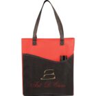 Red and black tote bag with the text Art DOuro and a hat design.