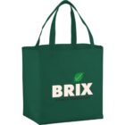 Green tote bag with BRIX: Leisure & Outdoor Gear and a leaf graphic.