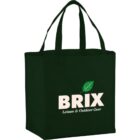 Green tote bag with BRIX Leisure & Outdoor Gear and a leaf logo.