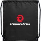 Black drawstring bag with red logo and Rossignol in white text.