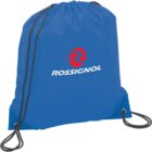 Blue drawstring bag with Rossignol and red logo printed on it.