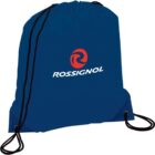 Blue drawstring bag with Rossignol logo in red and white.