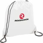 White drawstring bag with Rossignol logo and red emblem.
