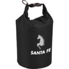 Black waterproof bag with SANTA FE and a stylized horse logo.