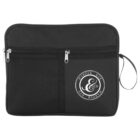 Black zippered pouch with a front logo displaying HARPER RYE & CO.