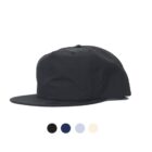 Black baseball cap with flat brim, shown with three other color options below.