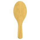 A wooden rice paddle with an oval shape and a short handle, viewed from above.