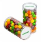 Two clear plastic jars filled with colorful candy-coated sweets, labeled with ENERGEN.