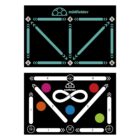 Soccer training board with arrows and numbered positions for midfielder practice.