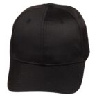 A plain black baseball cap on a white background.