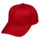A plain red baseball cap on a white background.