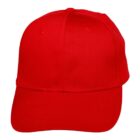 A plain red baseball cap on a white background.
