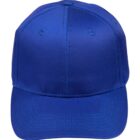 A plain blue baseball cap, viewed from the front against a white background.
