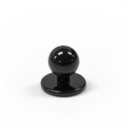 Black, rounded knob with a shiny finish on a white background.