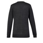 Dark gray long-sleeve sweater, rear view.