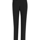 Black dress pants on a white background.