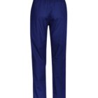 Blue pants with elastic waistband, displayed against a plain white background.