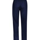 Dark blue pants with an elastic waistband, shown from the back.