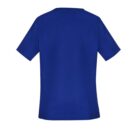 Plain blue T-shirt, back view, short sleeves.