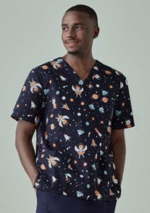 GalaxiPrint Men's Scrub Tops