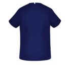 Plain navy blue t-shirt, back view.