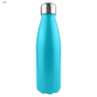 Teal stainless steel bottle with a silver cap on a white background.