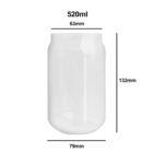 Clear jar with a 520ml capacity, measuring 132mm tall, 63mm top, and 79mm base width.