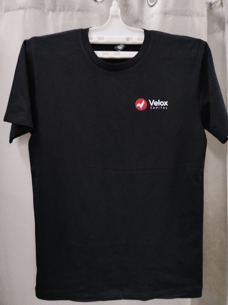Black t-shirt with custom printed logo