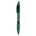 Green retractable pen with HYUNDAI logo and rubber grip.