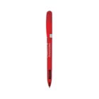 Red ballpoint pen with a cap and white text reading Associates on the barrel.