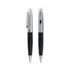 Two silver and black pens with clips, one labeled Our Customer.