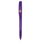 Purple ballpoint pen with Tango logo and text Technology Patents & Design.