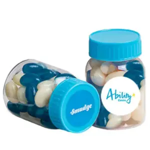 jelly beans on bottle