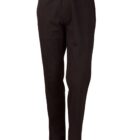 Black trousers on a white background.