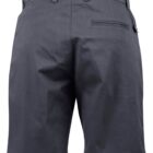 Dark gray shorts with belt loops and a rear pocket shown from the back.