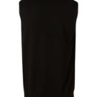 Black sleeveless sweater vest, shown from the back.