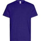 Plain purple short-sleeve t-shirt on a white background.