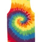 Tie-dye tank top with a colorful spiral pattern.